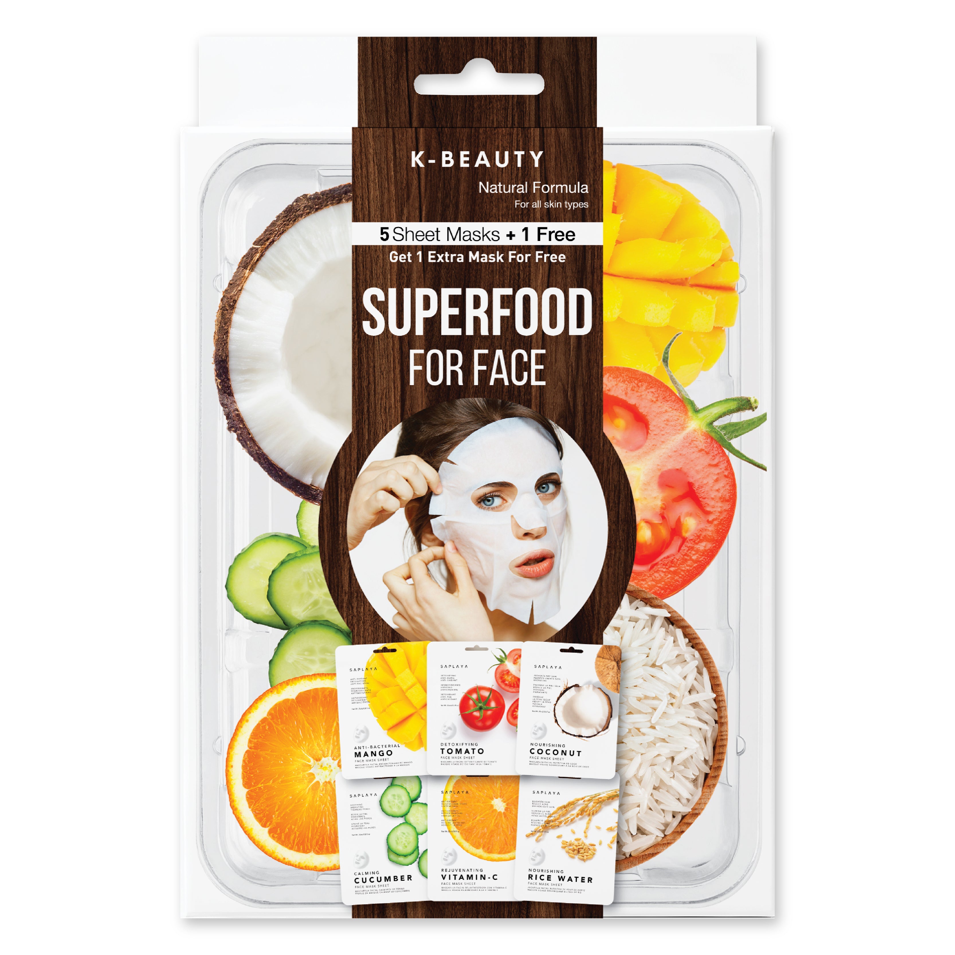 Saplaya - K-Beauty 6-Pack Face Mask Sheets | Super Food