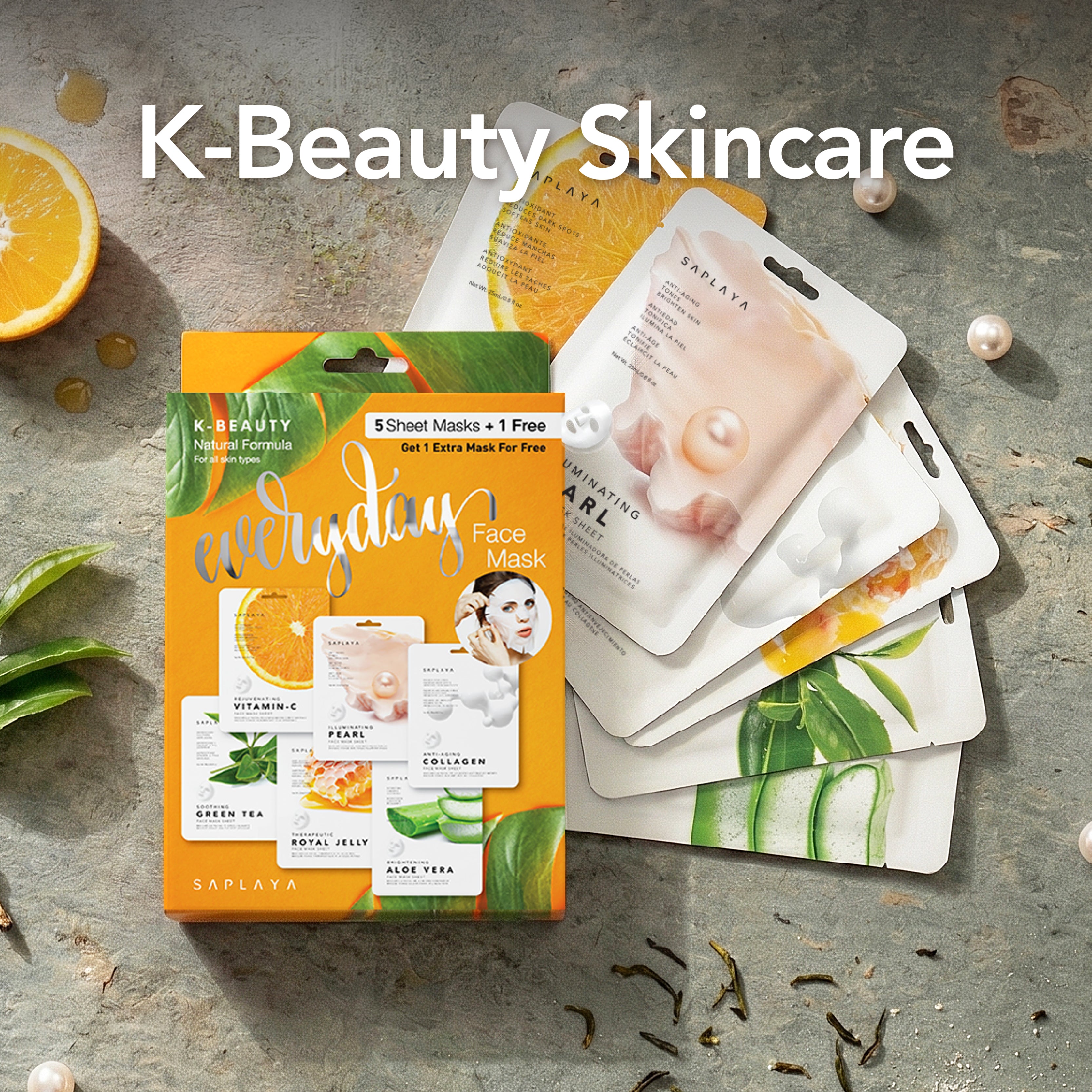 Saplaya - K-Beauty 6-Pack Face Mask Sheets | Everyday