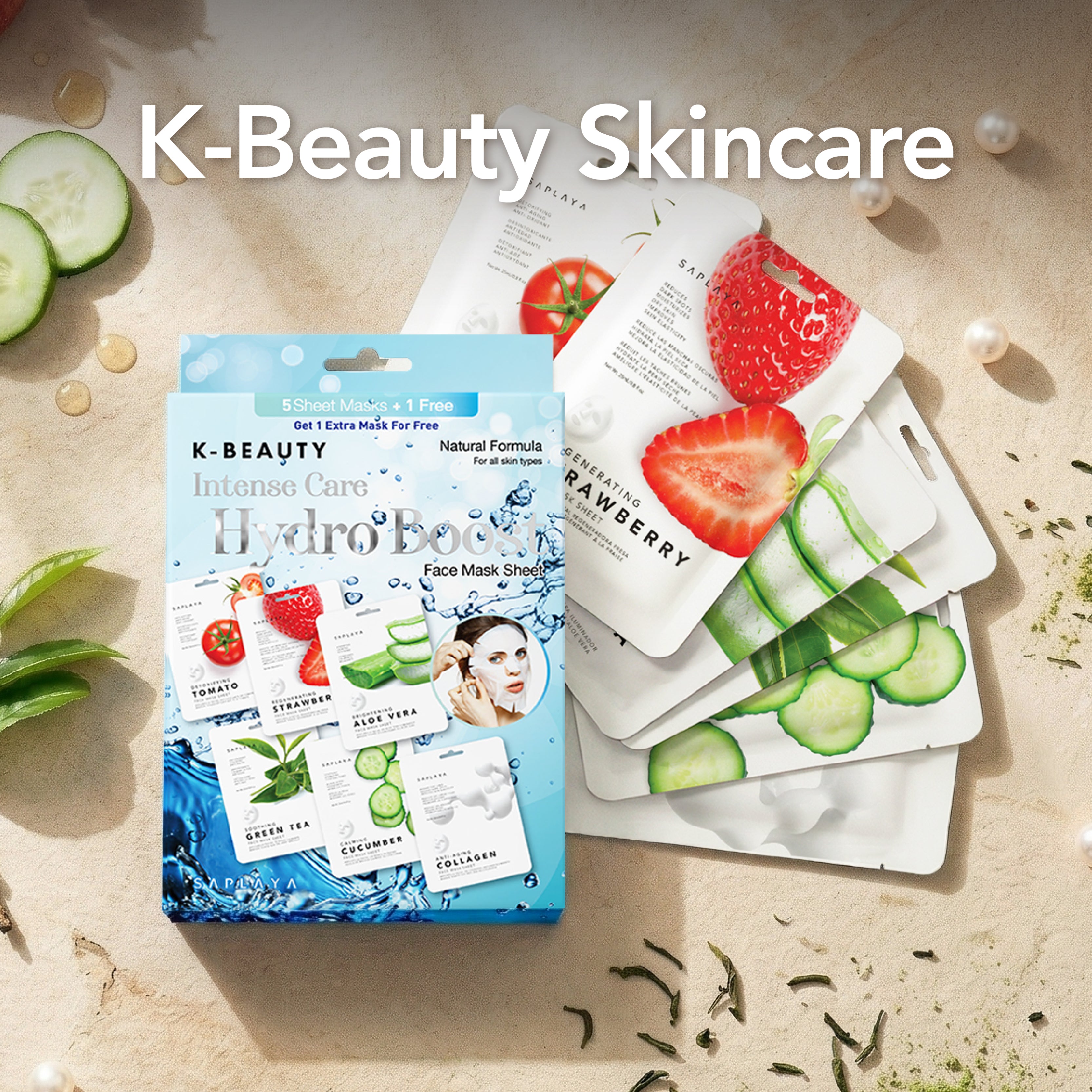 Saplaya - K-Beauty 6-Pack Face Mask Sheets | Hydro Boost