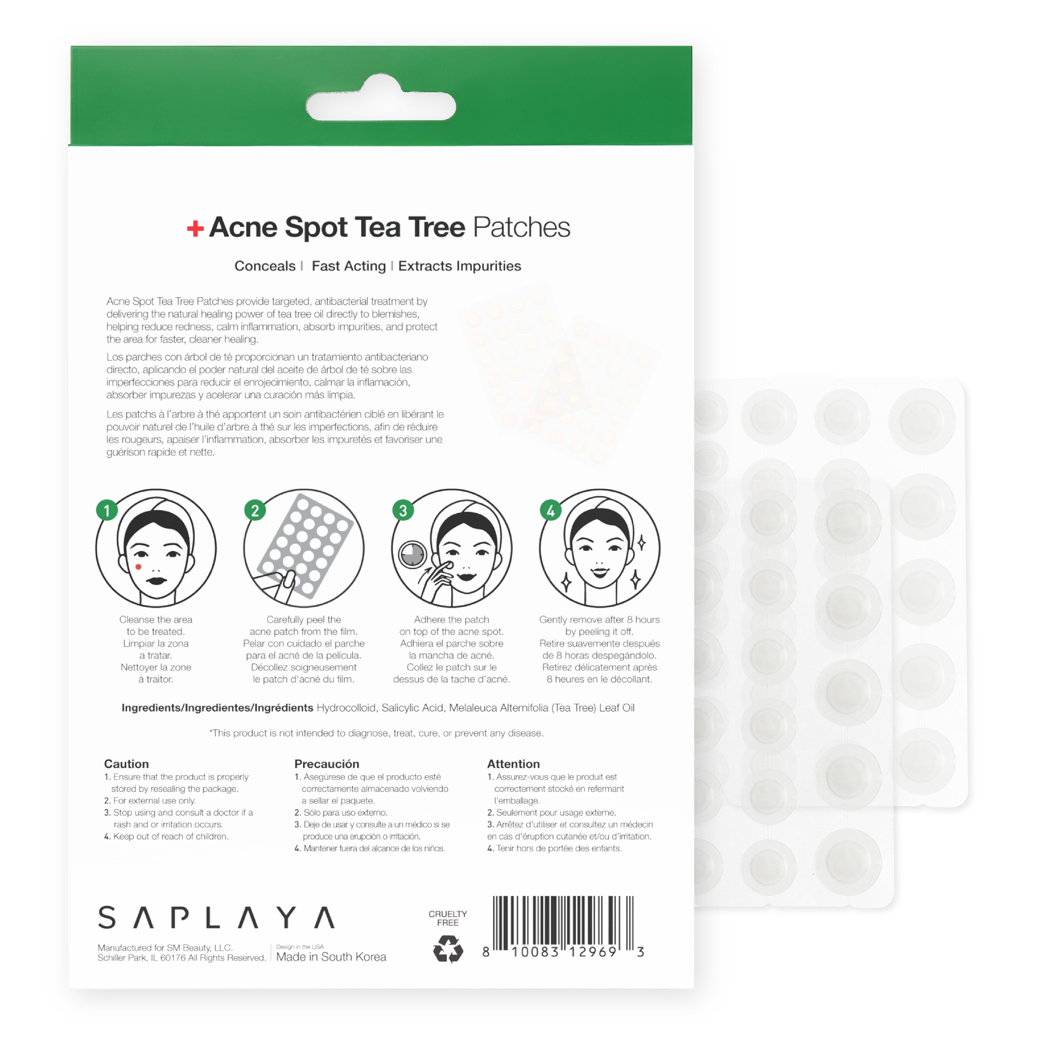 Saplaya - Hydrocolloid Acne Spot Tea Tree Healing Patch
