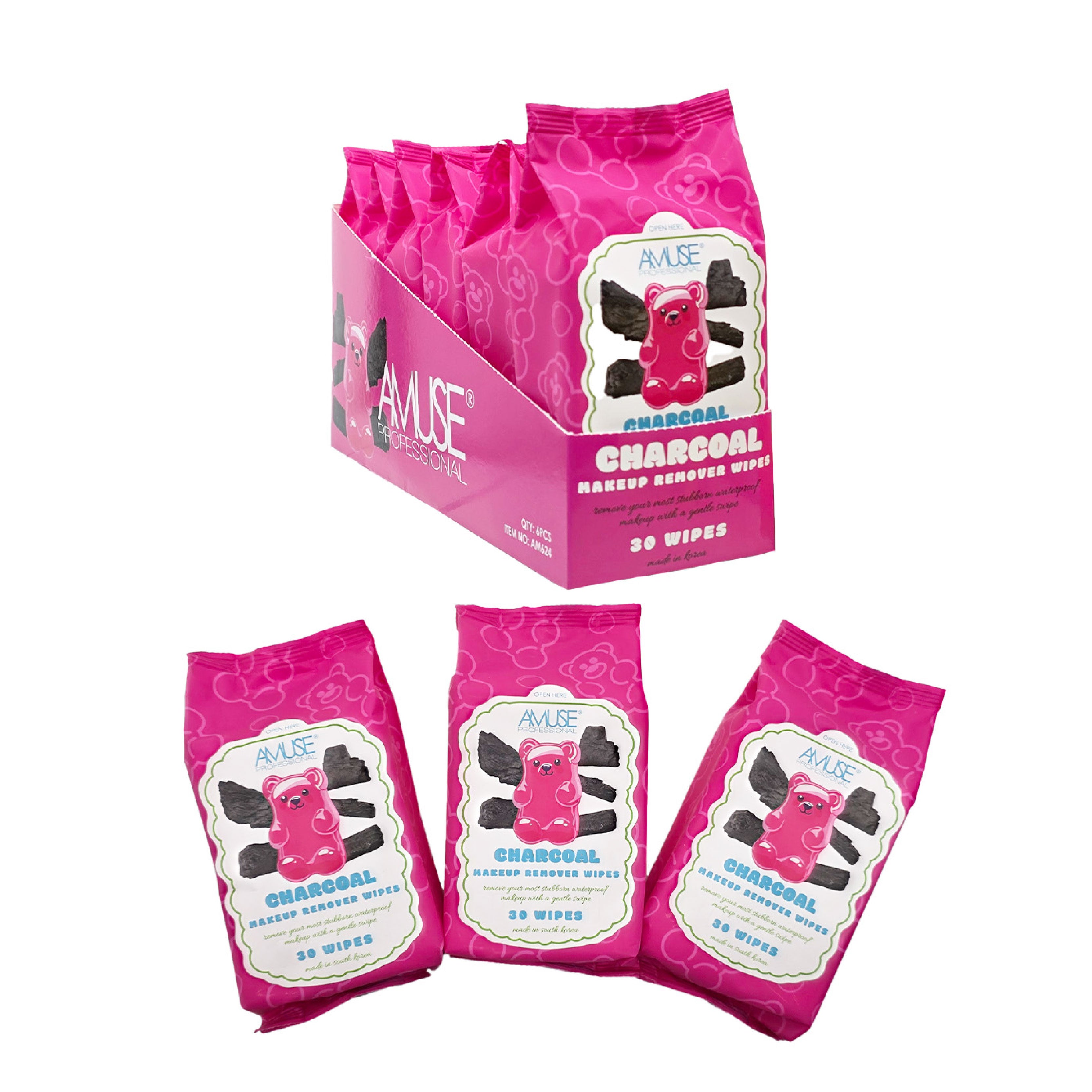 Amuse Professional Charcoal Makeup Remover Wipes (30 Wipes)