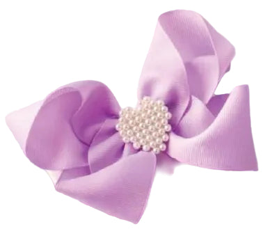 Pearl Heart Wing Bow Clip