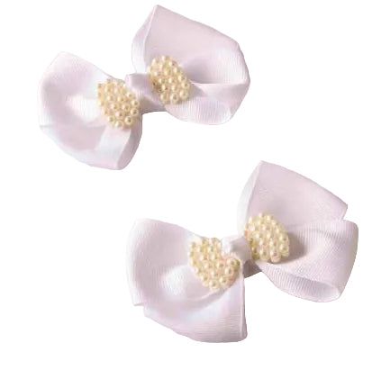 Pearl Wing Layer Bow Clips