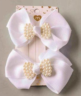 Pearl Wing Layer Bow Clips