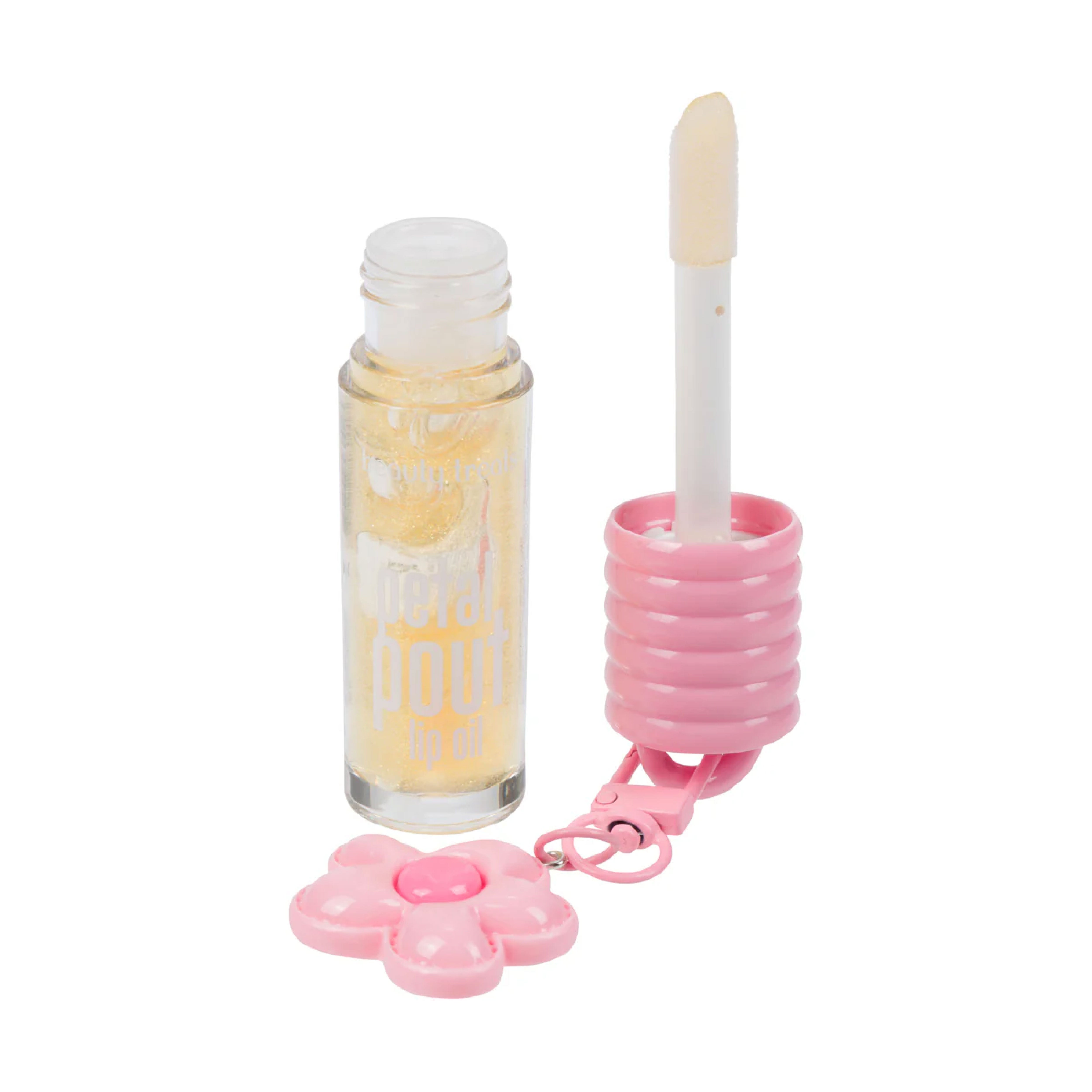 Beauty Treats Petal Pout Glossy Lip Oil Flower Keychain Display