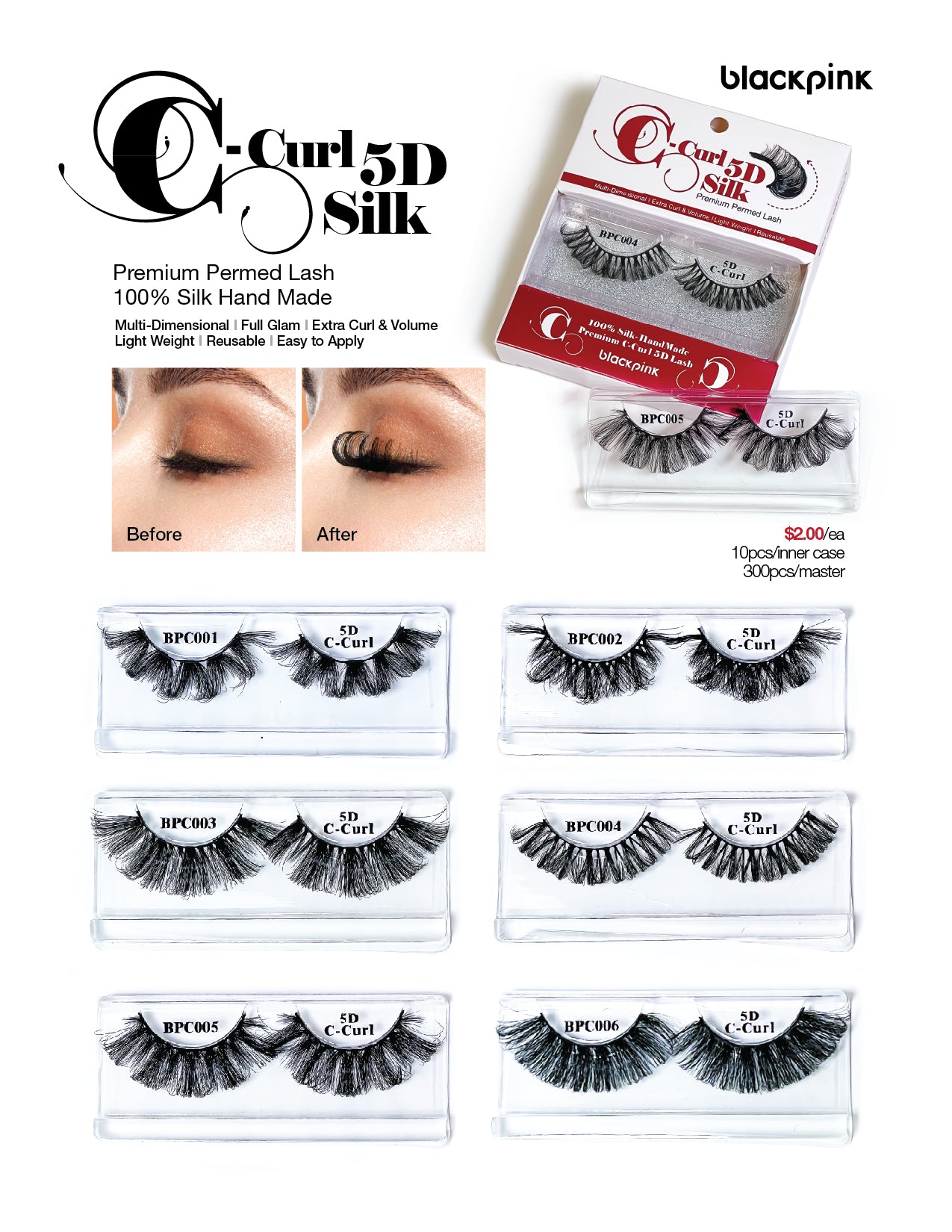 Blackpink - 5D C-Curl Silk Premium Permed Lash