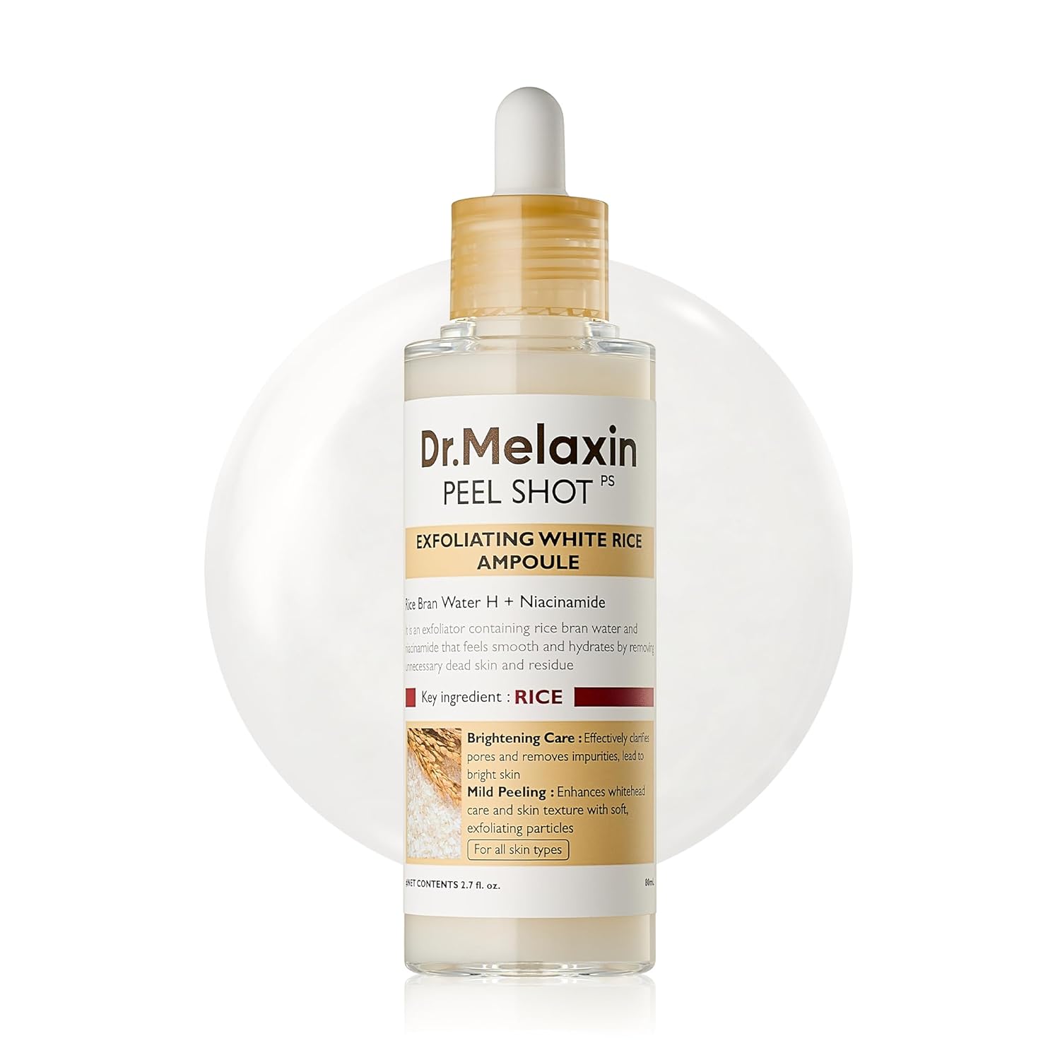 Dr. Melaxin Peel Shot Exfoliating White Rice Ampoule 2.7 fl oz (80 mL)
