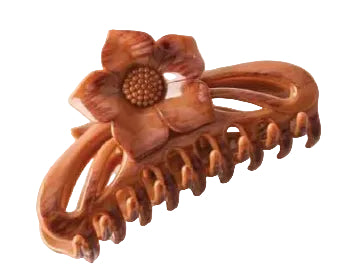 Wood-Stained Sunflower Rake Claw Clip