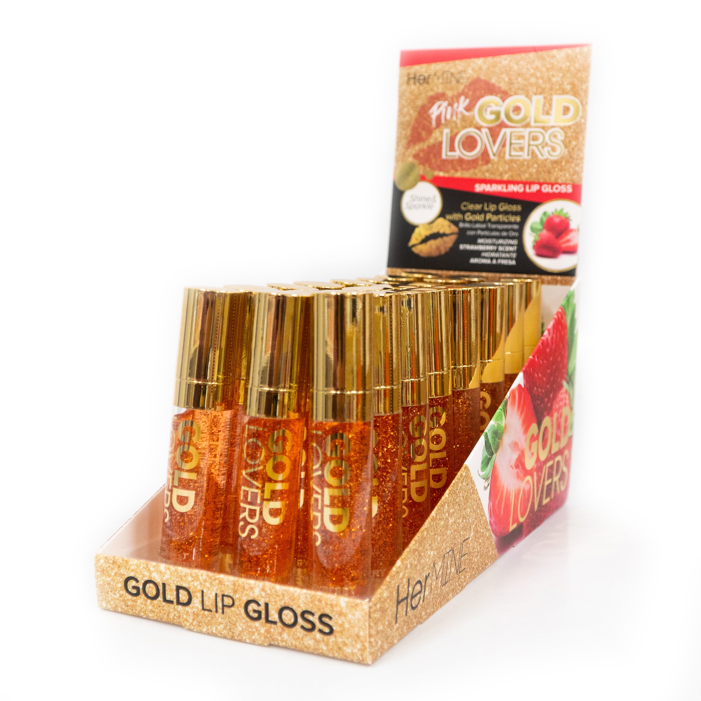 HerMine - Gold Lovers Sparkling Lip Gloss Strawberry