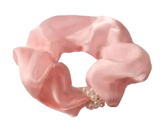 Pearl Ring Taffeta Scrunchie