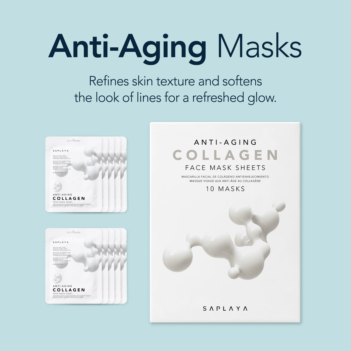 Saplaya - K-Beauty Collagen 10pc Face Mask Pack