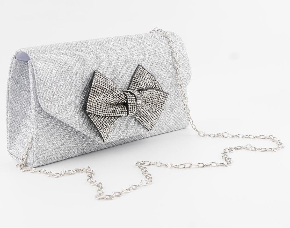 Rhinestone Bow Evening Bag