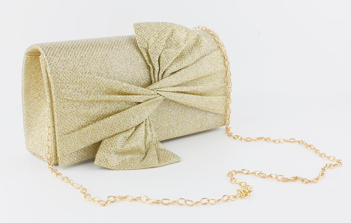 Metallic Bow Evening Bag