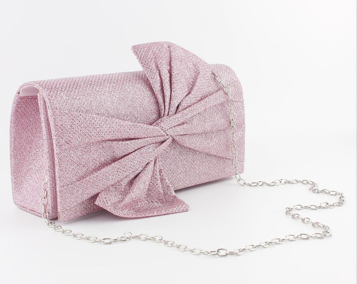 Colored Metallic Bow Evening Bag