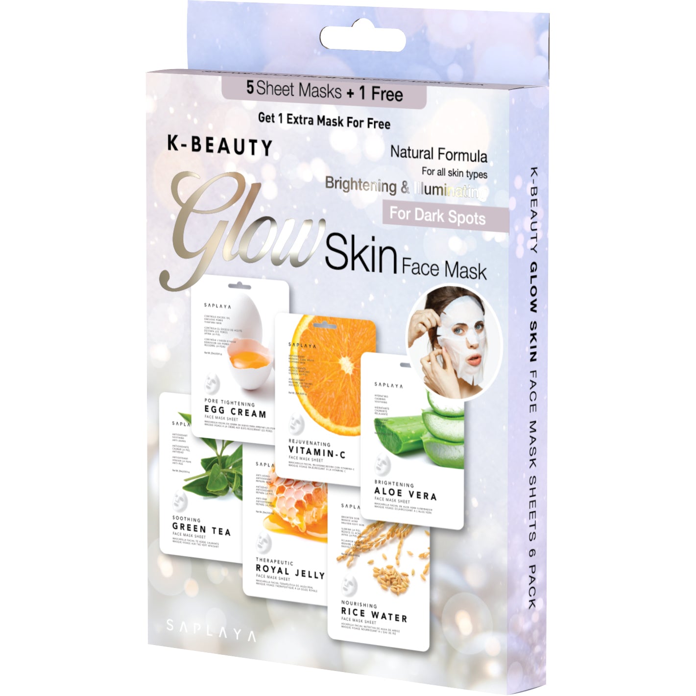 Saplaya - K-Beauty 6-Pack Face Mask Sheets | Glow Skin
