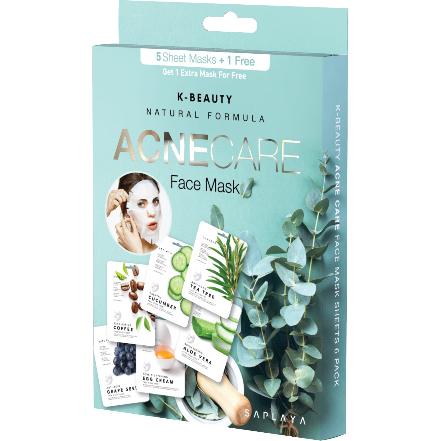 Saplaya - K-Beauty 6-Pack Face Mask Sheets | Acne Care
