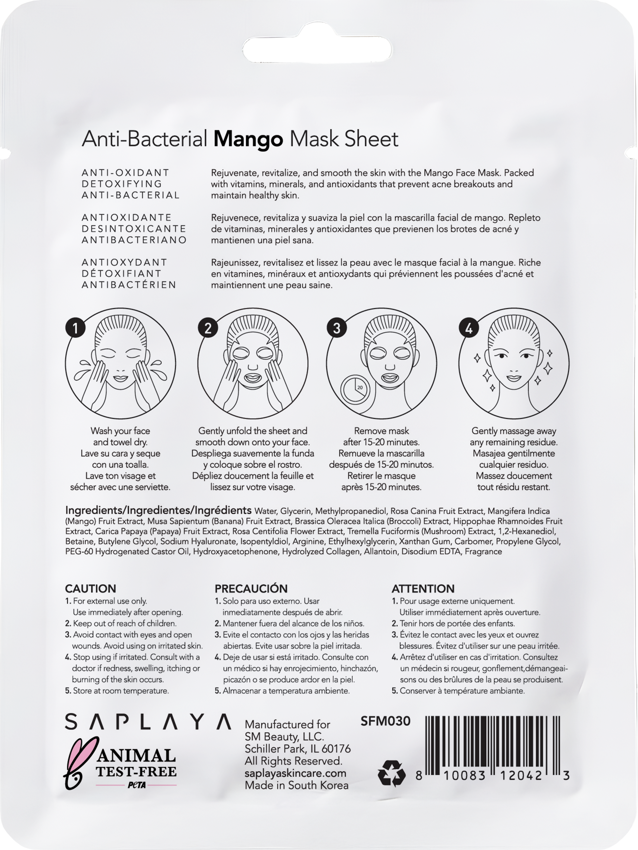 Saplaya - K-Beauty Face Mask Sheets | Mango