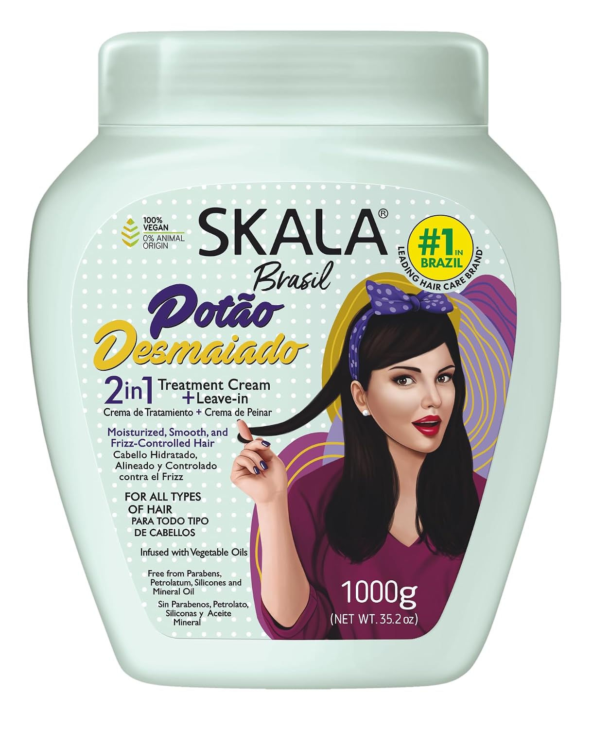 Skala Brasil Potão Desmaiado 2-in-1 Treatment Cream + Leave-In 1000 g