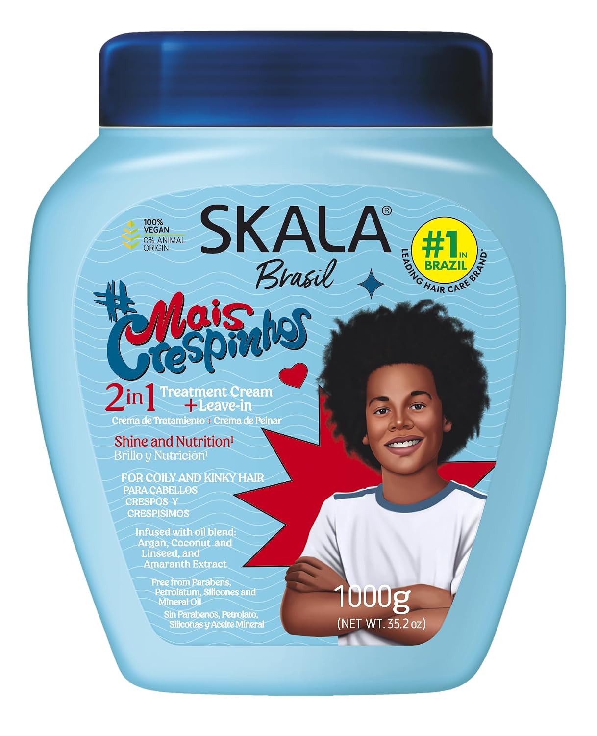 Skala Brasil Mais Crespinhos 2-in-1 Treatment Cream + Leave-In 1000 g