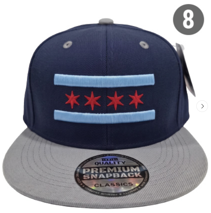 Embroidered Snapback Hat | Chicago Flag