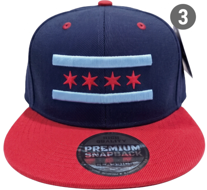 Embroidered Snapback Hat | Chicago Flag