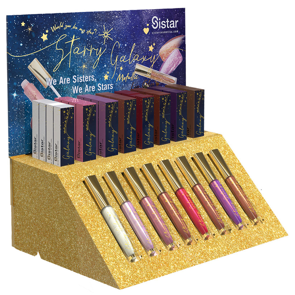 Sistar - Starry Galaxy Metallic Lip Gloss | Paper Counter Display