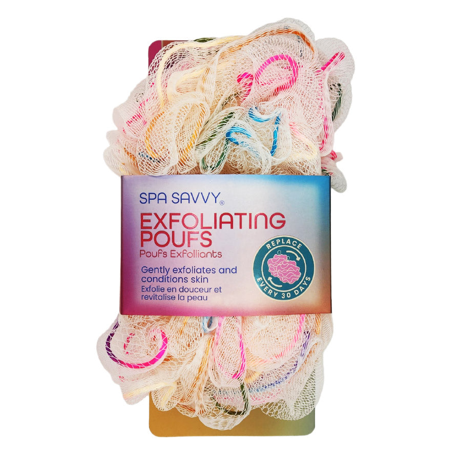 Spa Savvy 2 Pack Rainbow Ribbon Pouf