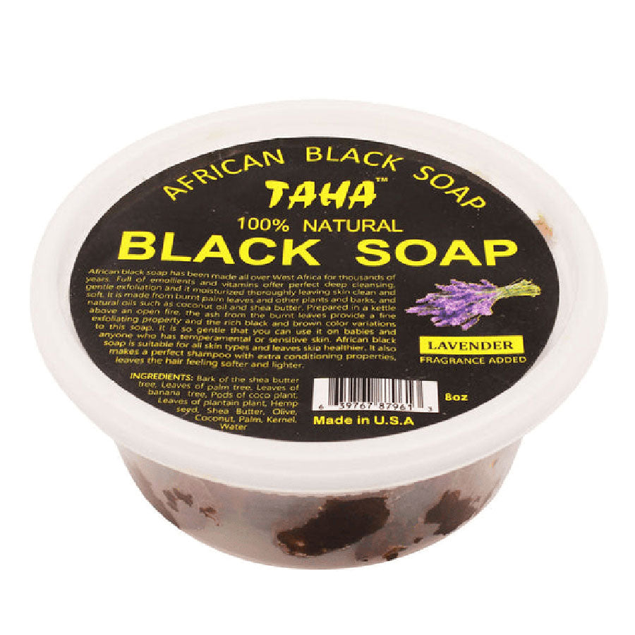 TAHA - Black Soap Tub 8 oz - Lavender