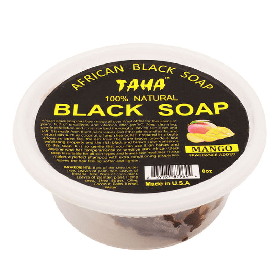 TAHA - Black Soap Tub 8 oz - Mango