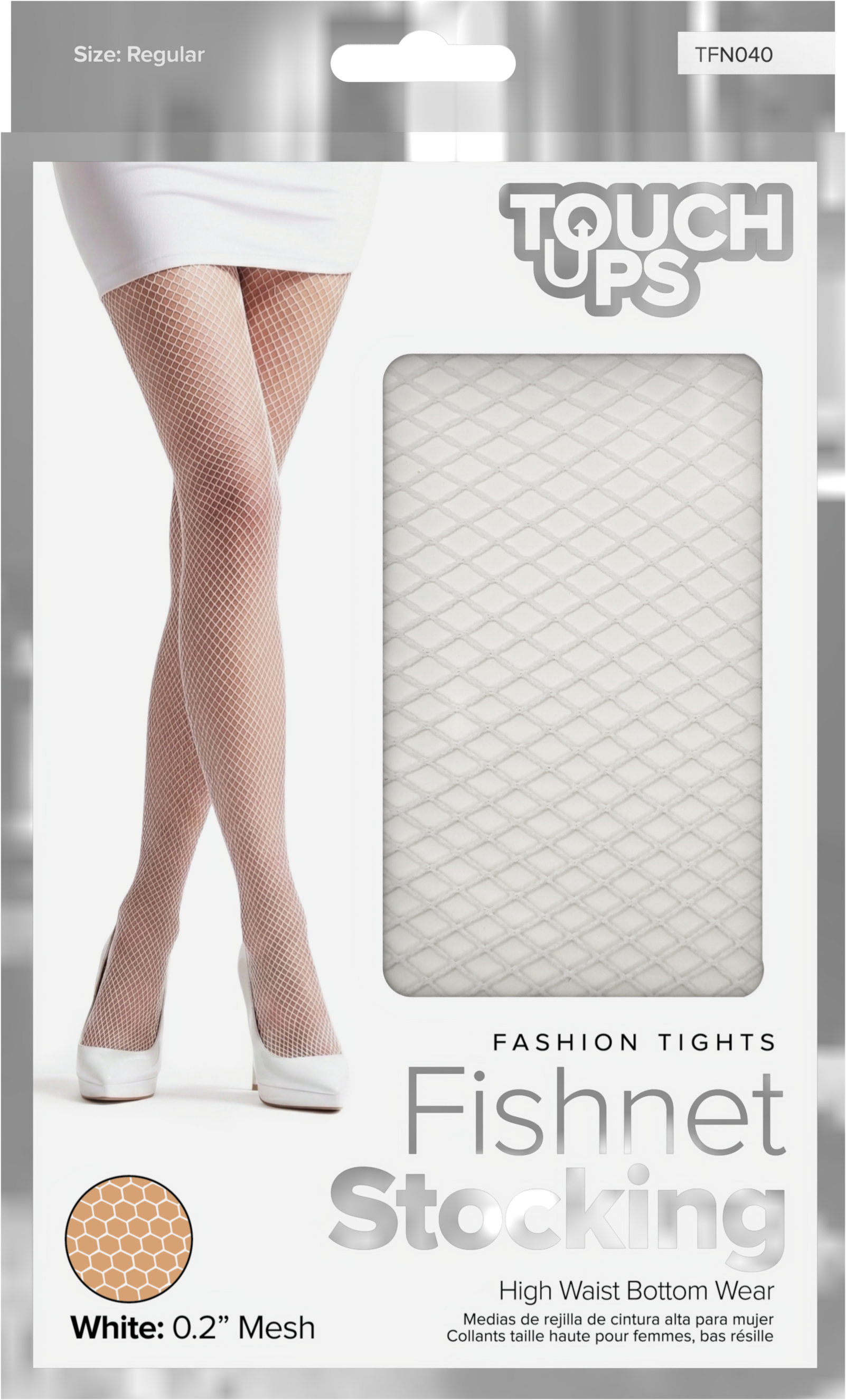 TouchUps - Fishnet Stocking | White 0.2"