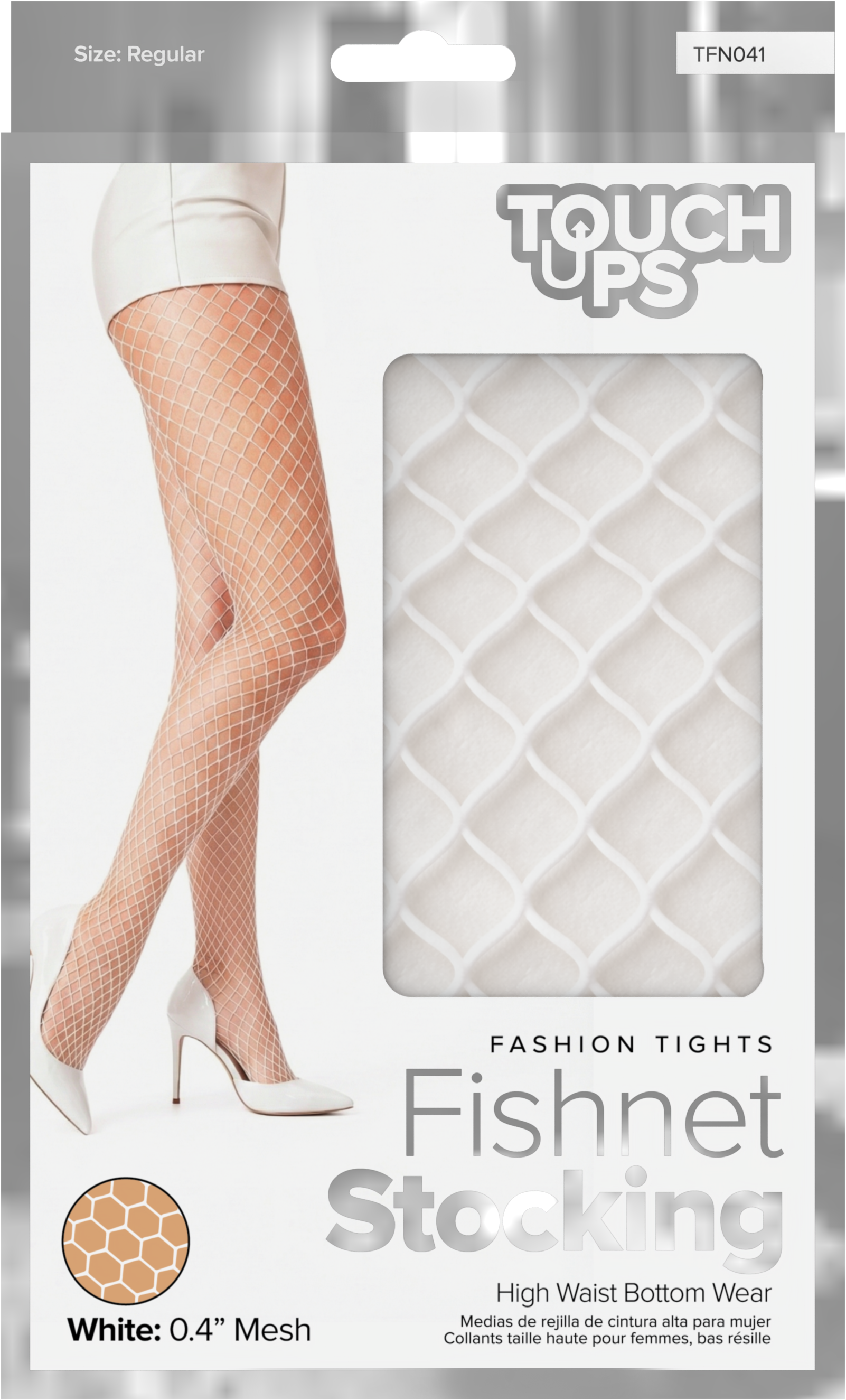 TouchUps - Fishnet Stocking | White 0.4"