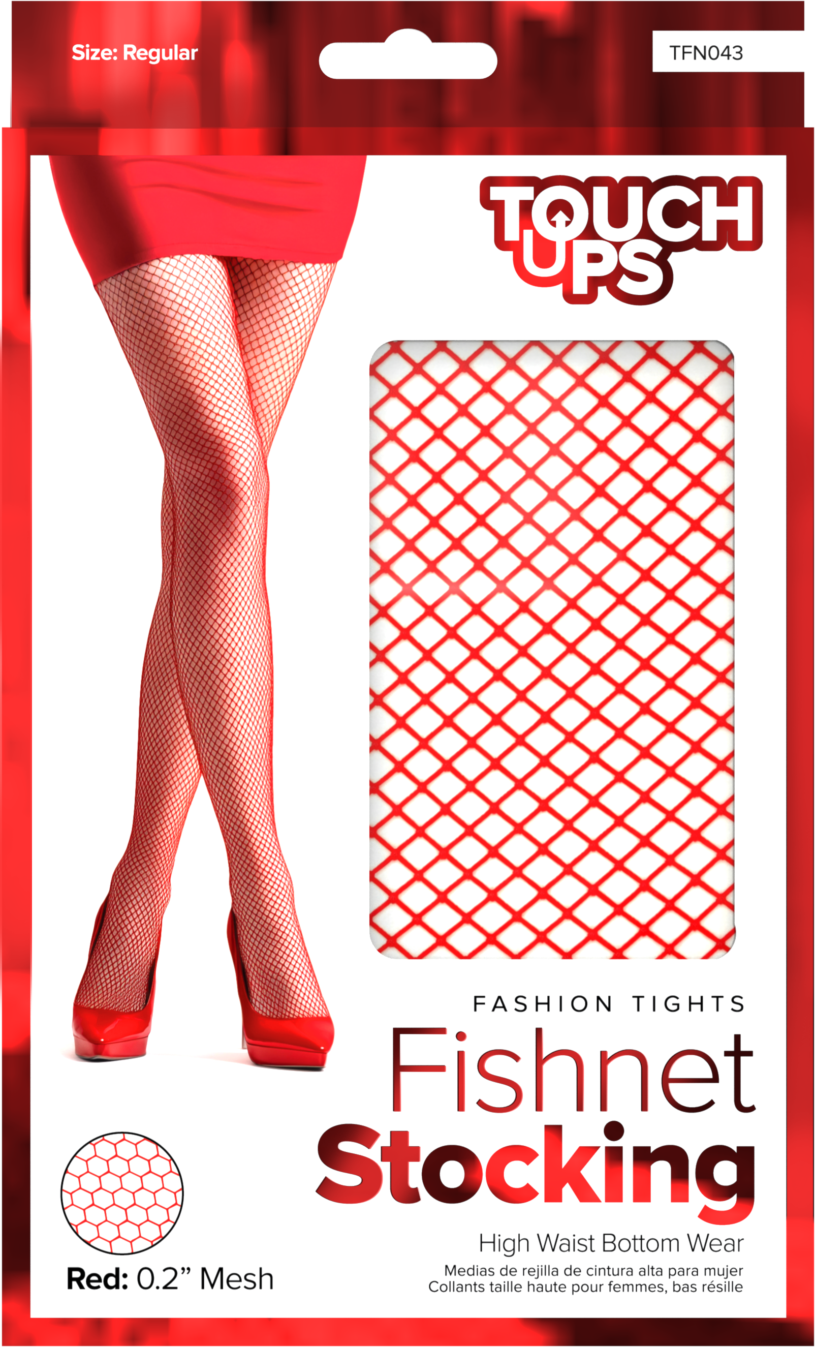TouchUps - Fishnet Stocking | Red 0.2"