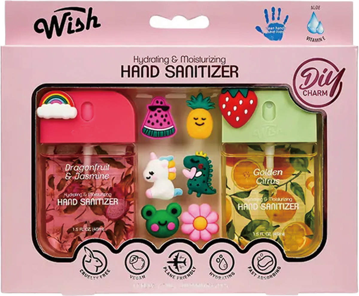 Hand Sanitizer Spray /w Charm 2 Pack Gift Set