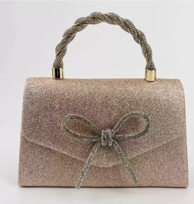 Glitter Bow Evening Bag