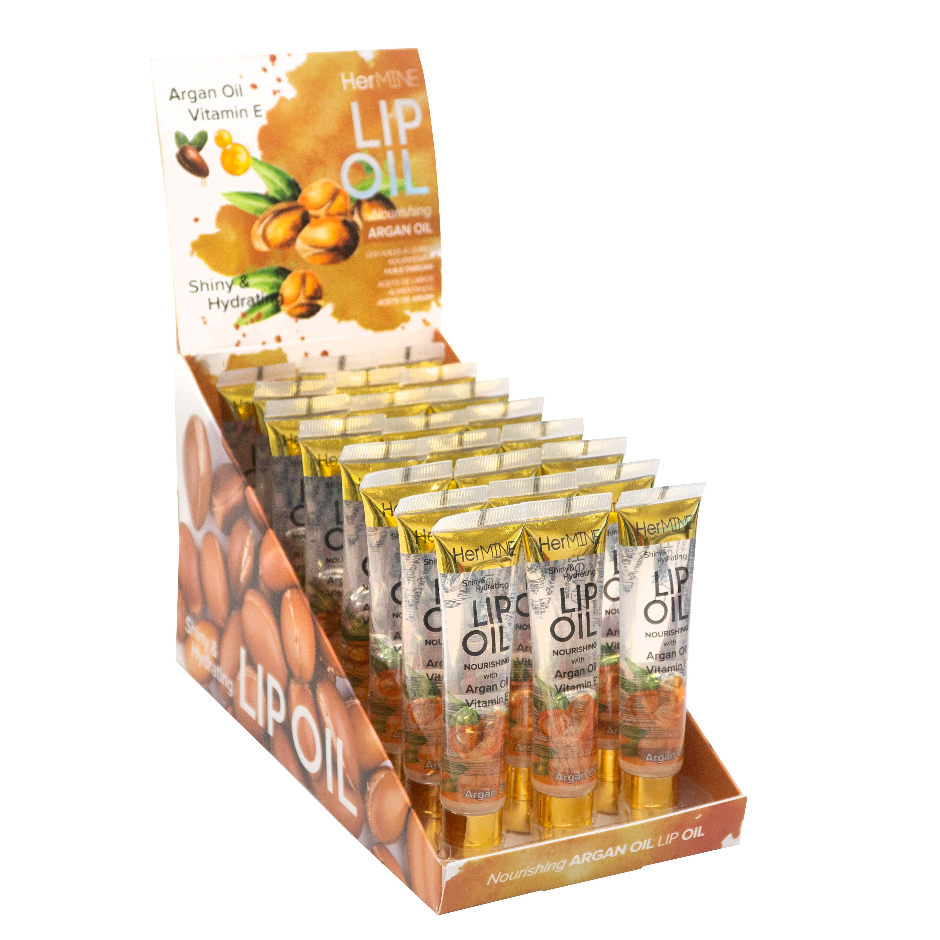 HerMine - Lip Oil 24 Piece Display Argan