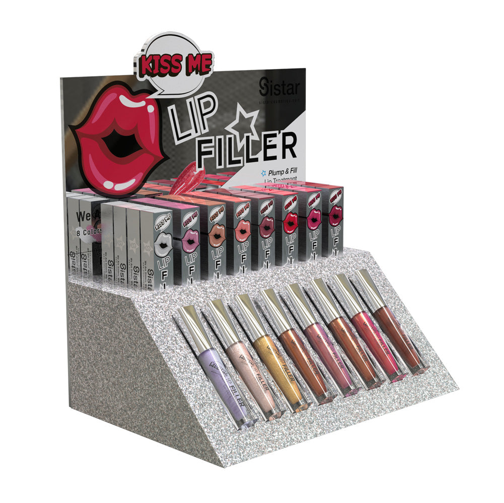 Sistar - Kiss Me Lip Filler Plumping Lip Gloss | Paper Counter Display