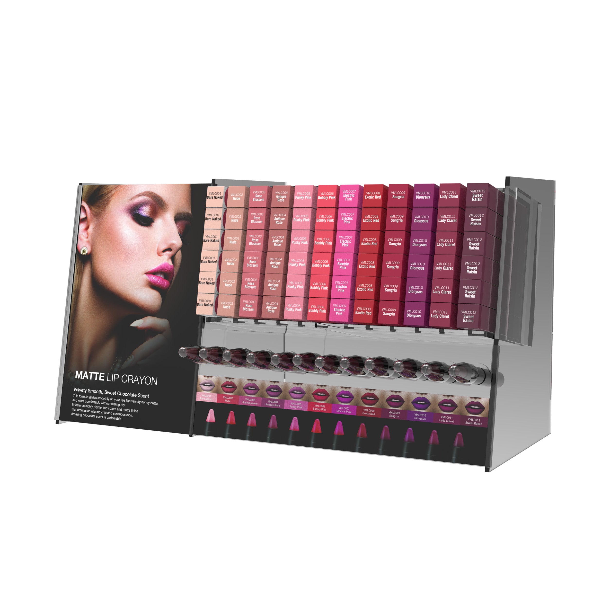 Sistar - Velvet Matte Lip Crayon | Acrylic Display