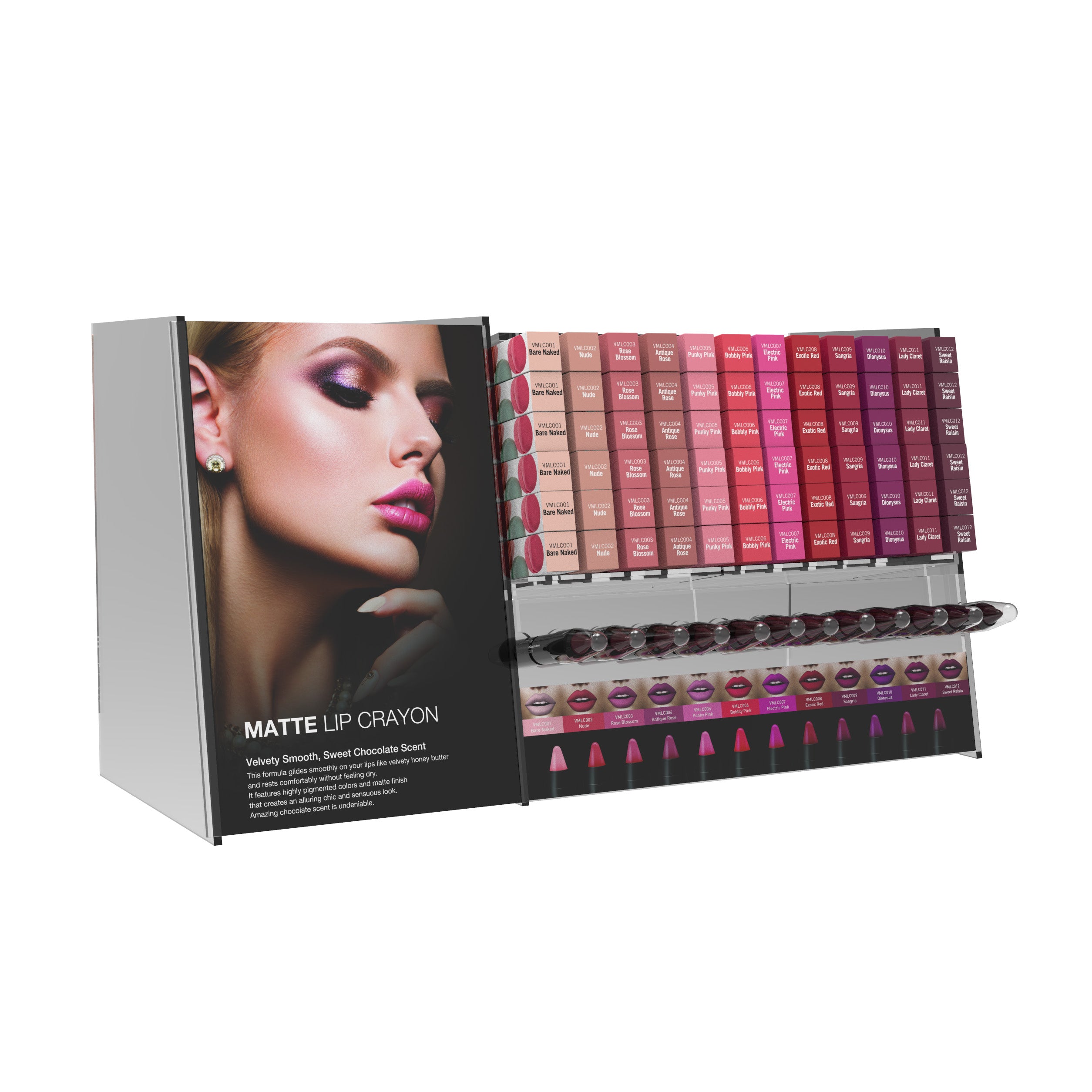 Sistar - Velvet Matte Lip Crayon | Acrylic Display