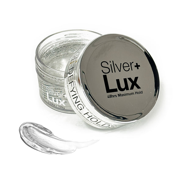 Lux Collection Silver+ Lux 48 Hour Maximum Hold No Flaking Natural Formulation Age-Defying Hair Gel Tamer 3.53oz/100g
