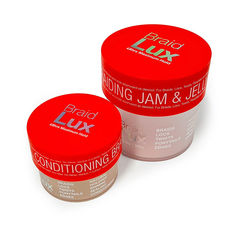 Lux Collection Braid Lux 48 Hour Maximum Hold No Flaking Natural Ingredients Scented Conditioning Hair Gel Tamer