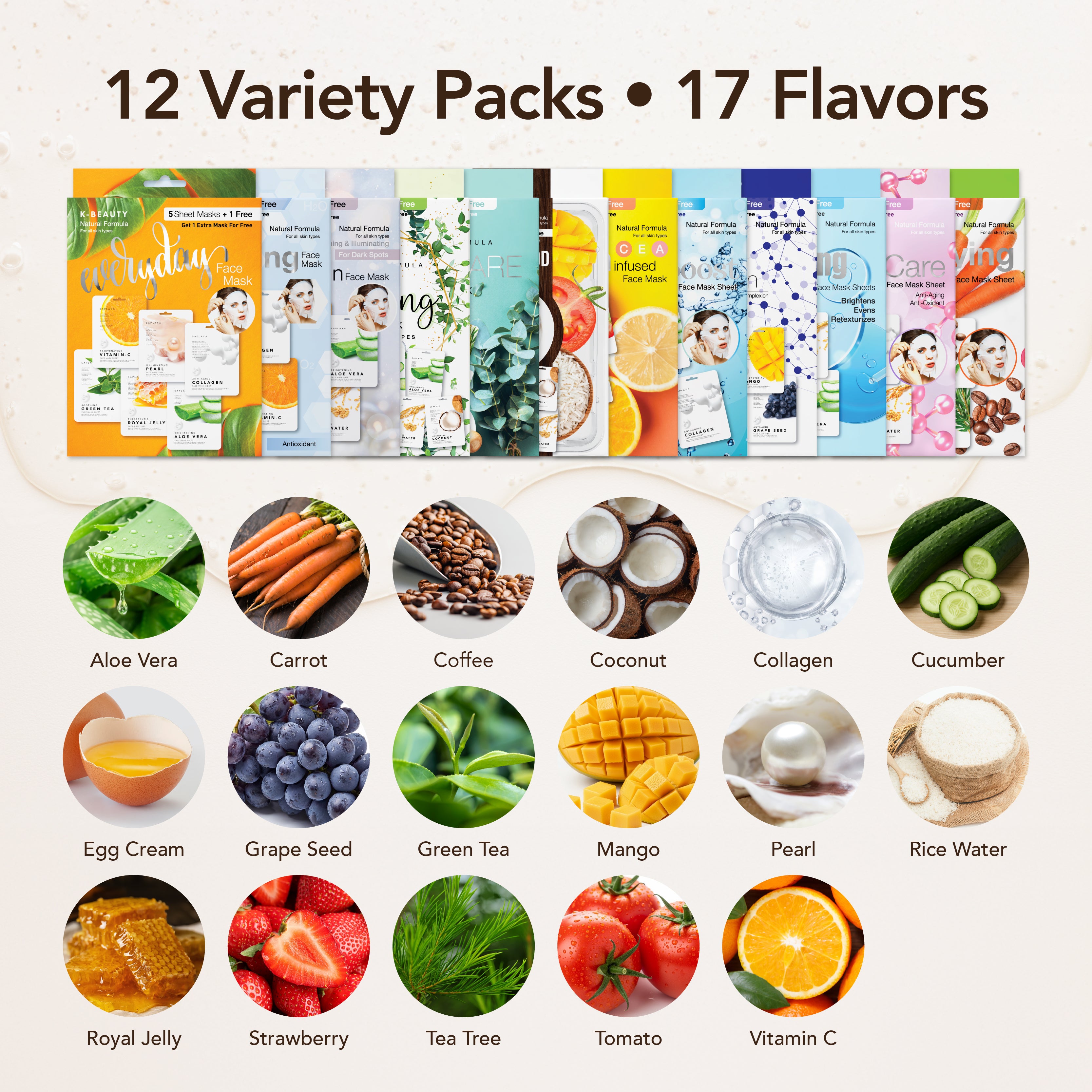 Saplaya - K-Beauty 6-Pack Face Mask Sheets | Everyday