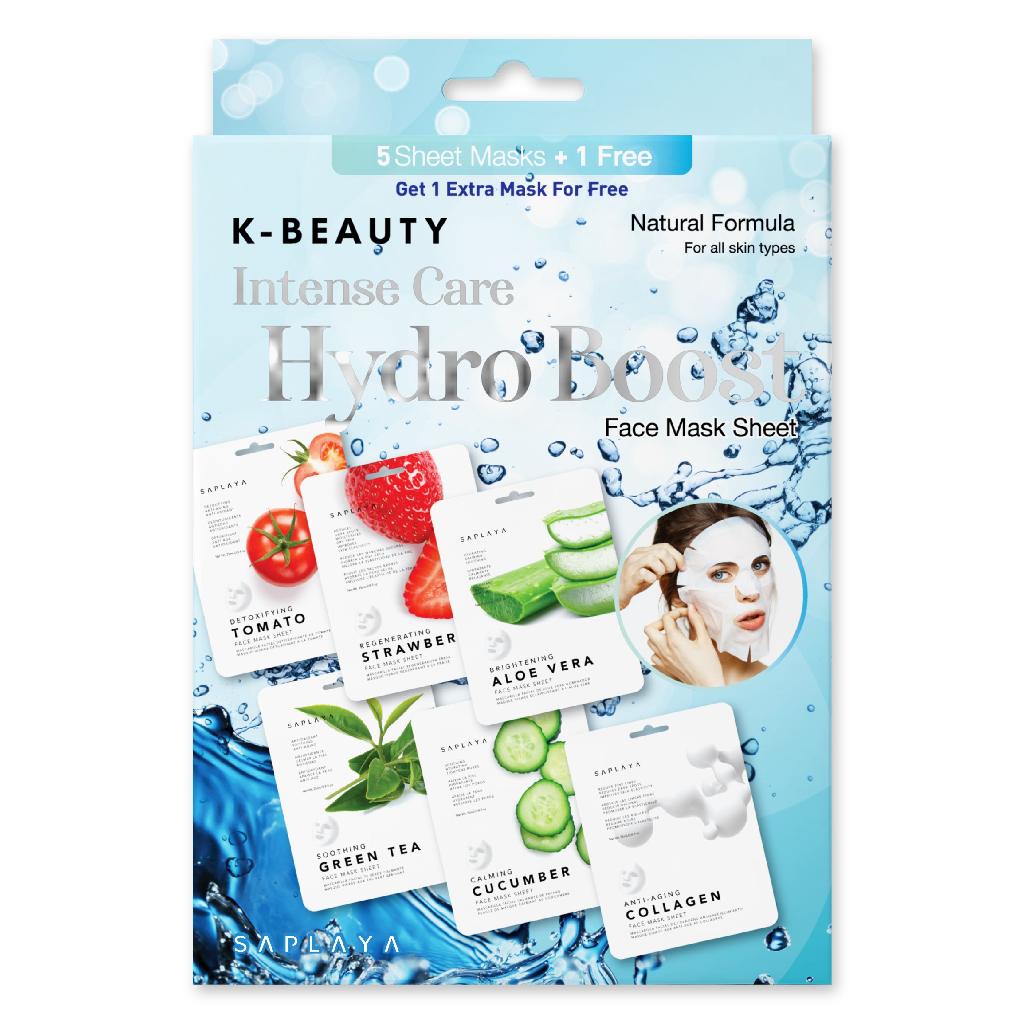 Saplaya - K-Beauty 6-Pack Face Mask Sheets | Hydro Boost
