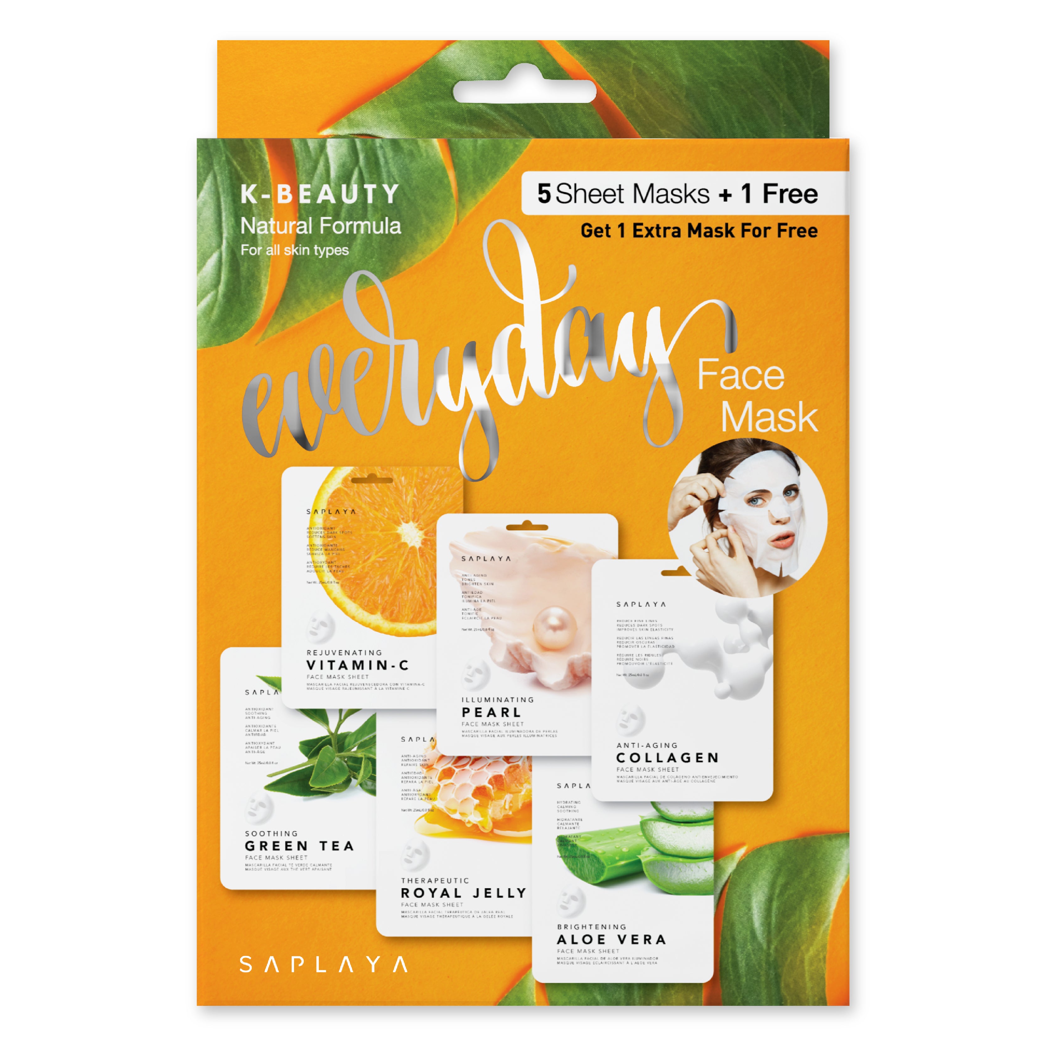 Saplaya - K-Beauty 6-Pack Face Mask Sheets | Everyday