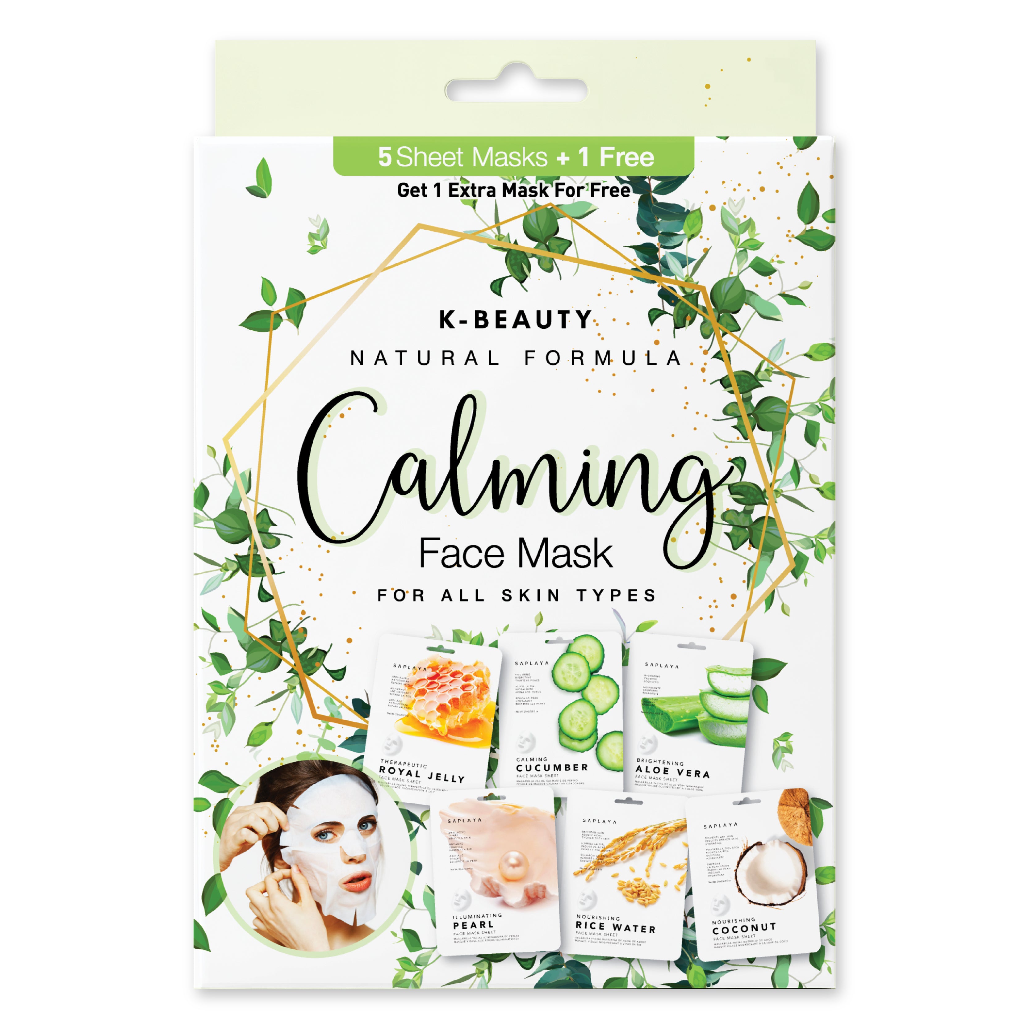 Saplaya - K-Beauty 6-Pack Face Mask Sheets | Calming