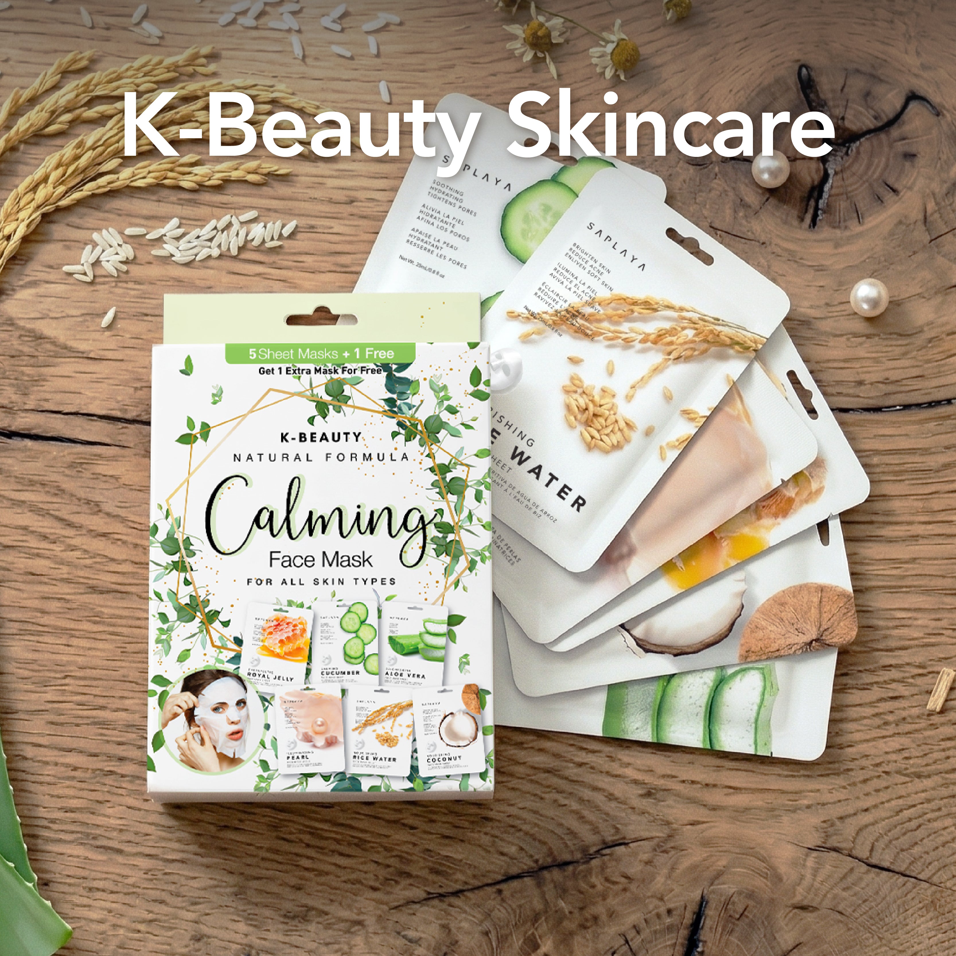 Saplaya - K-Beauty 6-Pack Face Mask Sheets | Calming