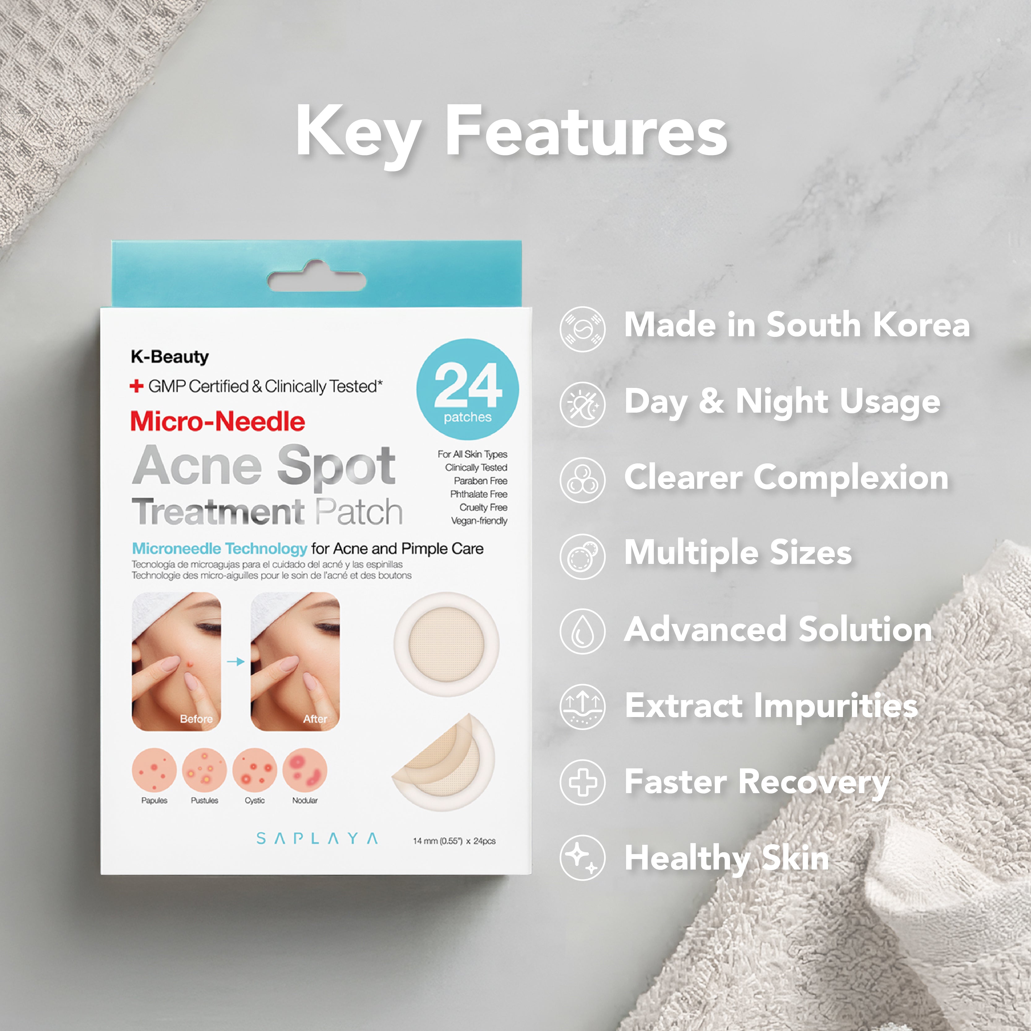 Saplaya - Micro-Needle Acne Spot Treatment Patch