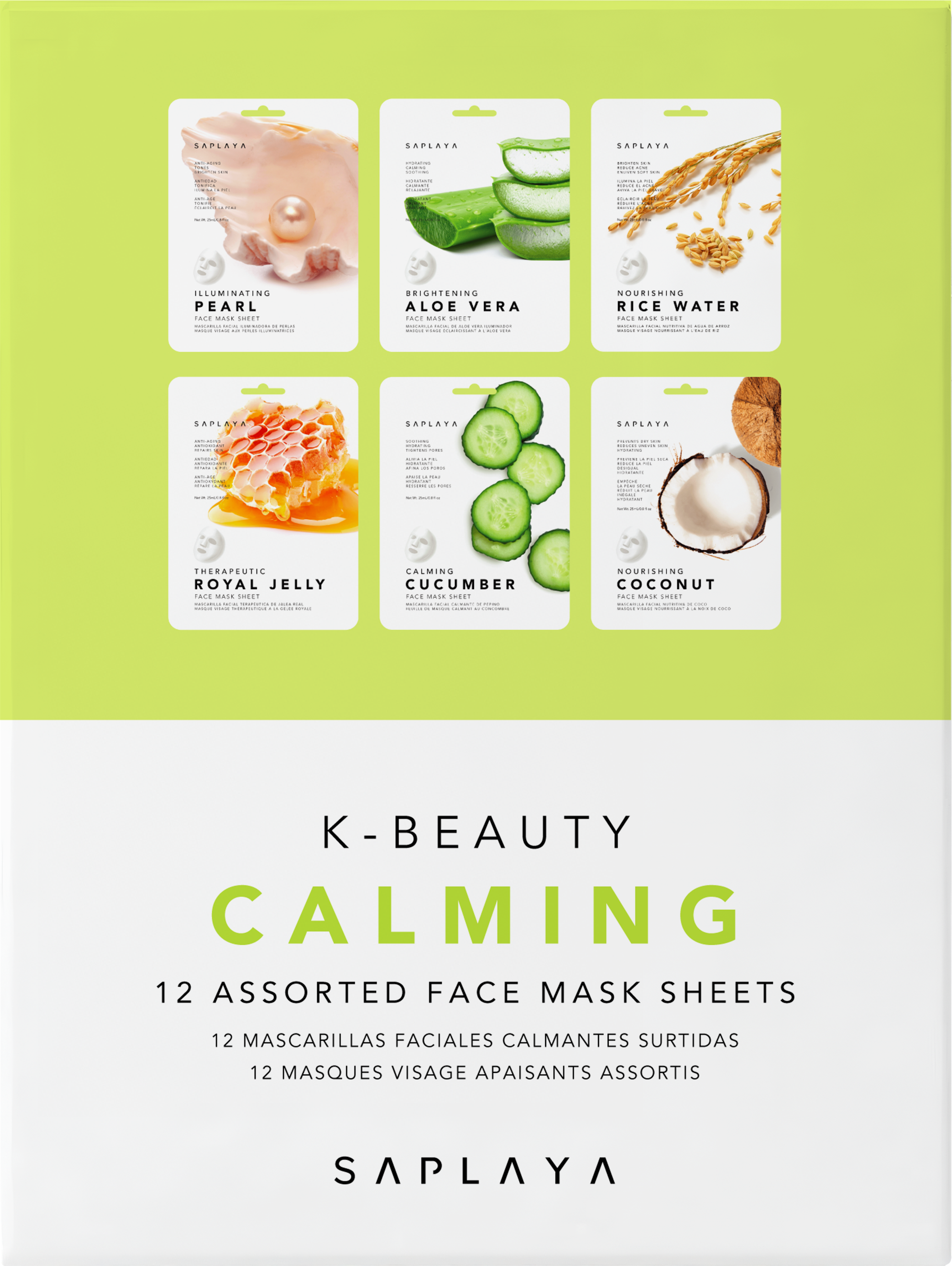 Saplaya - K-Beauty Calming 12pc Face Mask Pack