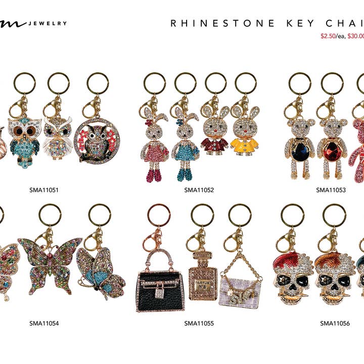 SM Jewelry Rhinestone Keychains