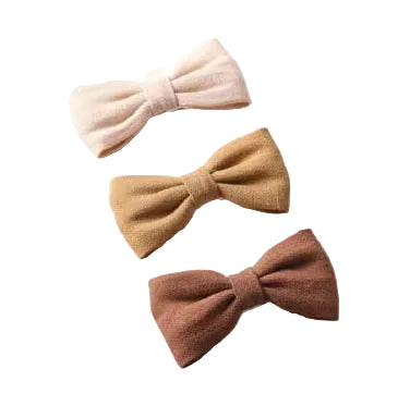 Linen Twill Mix Bow Clips