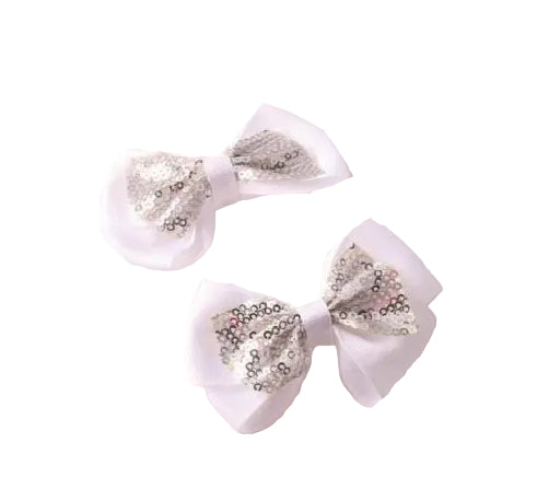 Sequin Layer Bow Clips